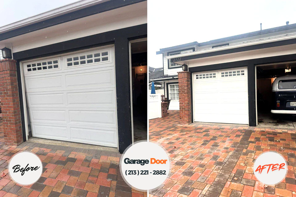 Before and after: garage door repair Picnic Point, WA
